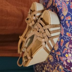 Lucky Brand, Size 8, Brown/tan Wedge Sandals